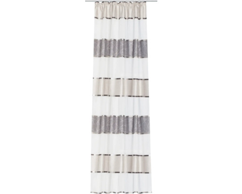 Vorhang mit Gardinenband Walter Streifen grau beige 140x175 cm