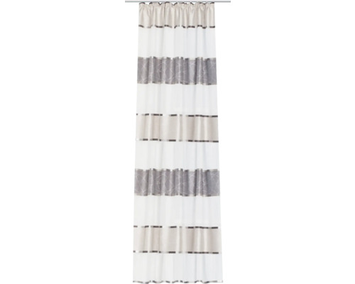 Vorhang mit Gardinenband Walter Streifen grau beige 140x225 cm