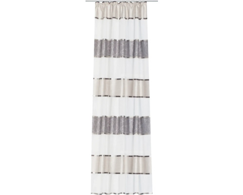 Vorhang mit Gardinenband Walter Streifen grau beige 140x245 cm