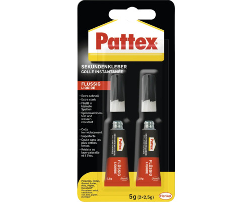 Colle instantanée Pattex liquide 2x 2,5 g