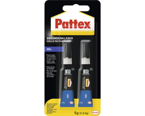 Colle instantanée Pattex gel 2x 2,5 g