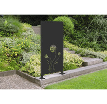 Dekorative Gartensichtschutzwand mit Blumenmuster