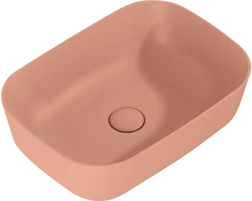 Lavabo à poser en céramique Jungborn 45.5x32.5 cm terra rose vif mat