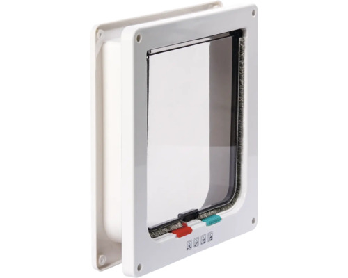 Chatière avec porte transparente et mécanisme de verrouillage