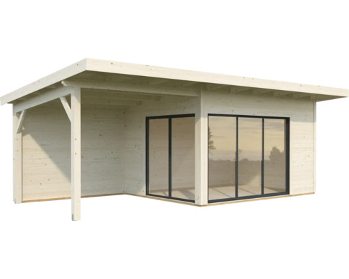 Abri de jardin en bois avec portes coulissantes