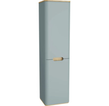 Armoire haute de salle de bain avec poignées en bois