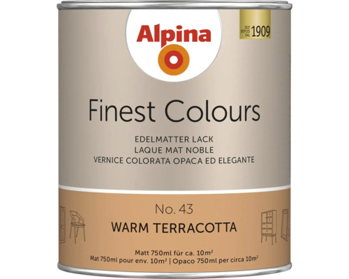 Alpina Finest Colours Lack warm terracotta 750 ml Alpina Finest Colours Lackfarbe Warm Terracotta, 750ml Dose