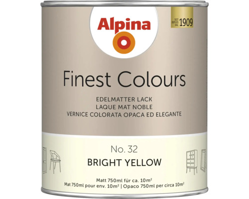 Alpina Finest Colours Lack bright yellow 750 ml Alpina Finest Colours Lackfarbe in Matt, 750 ml Dose