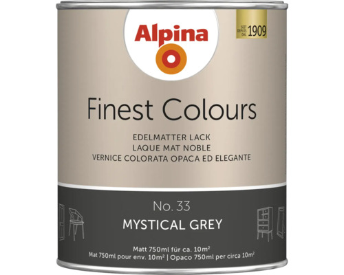 Alpina Finest Colours Lack mystical grey 750 ml Alpina Finest Colours Lackfarbe Mystical Grey, 750ml Dose