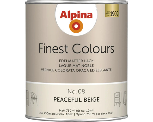 Alpina Finest Colours Lack peaceful beige 750 ml Alpina Finest Colours Lackfarbe Peaceful Beige, 750 ml Dose