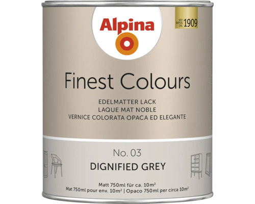Alpina Finest Colours Lack dignified grey 750 ml Alpina Finest Colours Lackfarbe in Grau, 750 ml Dose