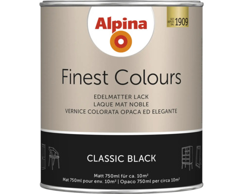 Alpina Finest Colours Lack classic black 750 ml Alpina Finest Colours Lackfarbe für Innenräume
