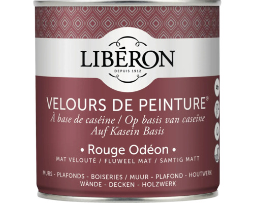 Peinture murale Velours de Peinture Rouge Odéon 0.5 l Boîte de peinture avec peinture murale mate pour murs, plafonds et boiseries