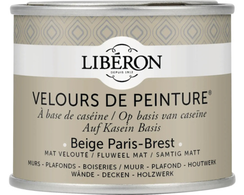Peinture murale Velours de Peinture Beige Paris-Brest 125 ml Boîte de peinture mate à base de caséine, Beige Paris-Brest, idéale pour les murs, les plafonds et les boiseries