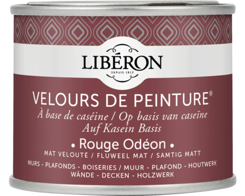 Peinture murale Velours de Peinture Rouge Odéon 125 ml Peinture veloutée Liberon Rouge Odeon pour murs, plafonds et boiseries