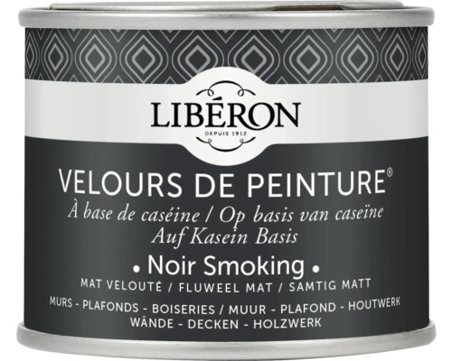 Wandfarbe Velours de Peinture schwarz smoking 125 ml Libéron Velours de Peinture Farbdose für Wände, Decken und Holzwerk
