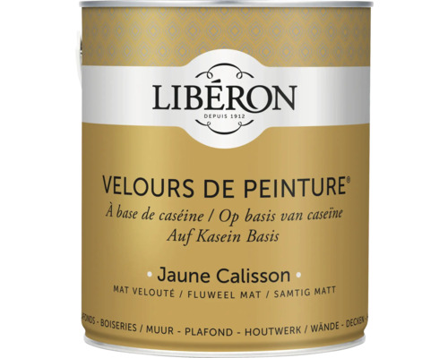 Peinture murale Velours de Peinture Jaune Calisson 2.5 l Peinture à base de caséine, teinte jaune, en pot de Libéron
