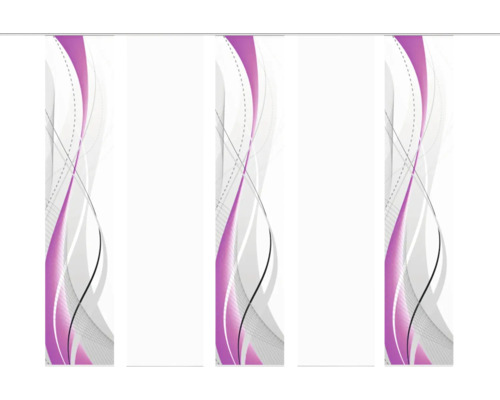 Flächenvorhang Home Fashion Wuxi violett 60x245 cm 5er-Set