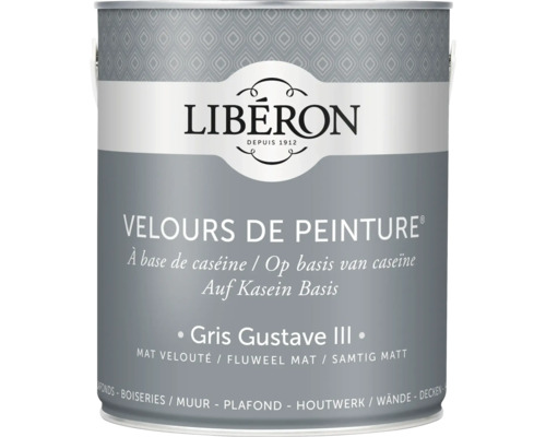 Peinture murale Velours de Peinture Gris Gustave III 2.5 l Liberon Velours de Peinture couleur Gris Gustave III à base de caséine