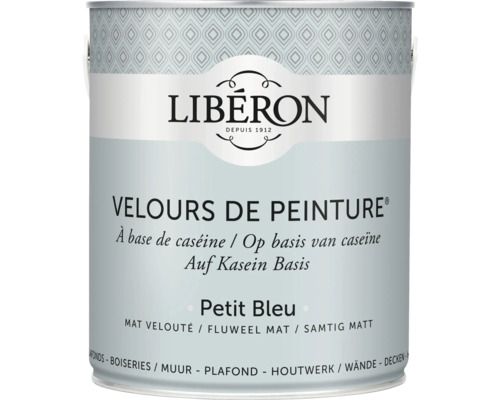 Wandfarbe Velours de Peinture blau petit 2,5 l Farbe auf Kaseinbasis Petit Bleu von Libéron