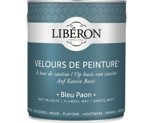 Peinture murale Velours de Peinture Bleu Paon 2.5 l