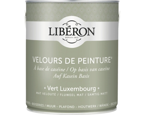 Wandfarbe Velours de Peinture grün luxembourg 2,5 l Libéron Velours de Peinture Farbdose, geeignet für Wände, Decken und Holzwerk