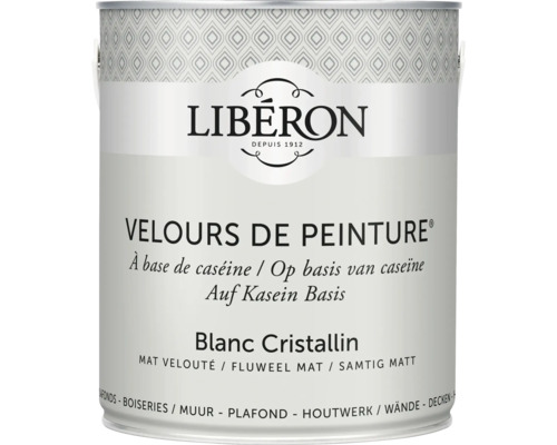 Wandfarbe Velours de Peinture weiss kristallin 2,5 l Farbe auf Kaseinbasis in Dose