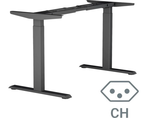 Tischgestell 2-stufig elektrisch höhenverstellbar 700-1200 mm schwarz 2 Motoren