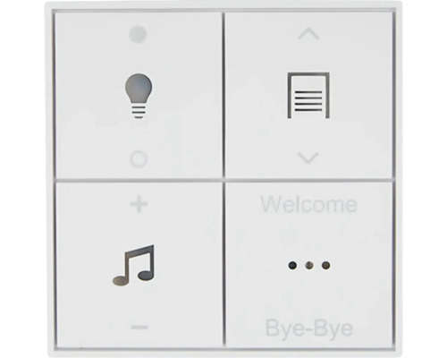 Interrupteur mural quadruple pour contrôler la lumière, la porte de garage et la musique