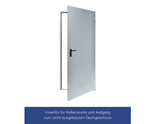 Porte intérieure ouverte avec poignée de porte noire