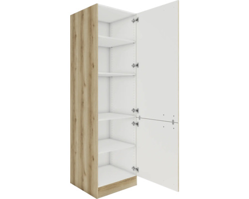 Offener Hochschrank mit Einlegeböden und Holzbeschichtung