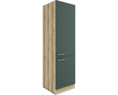 Armoire à provisions Optifit Savona405 lxpxh 60x57,1x206,8 cm vert mat démontée tirant réversible (montage à gauche ou à droite)