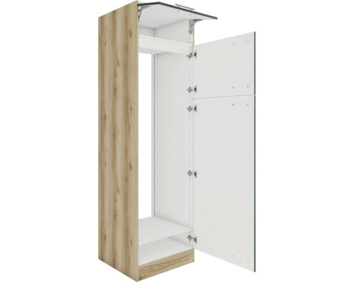 Meuble de cuisine avec étagères et porte