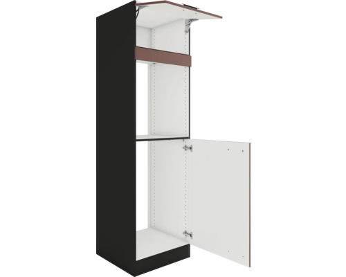 Meuble de cuisine avec porte et abattant ouverts