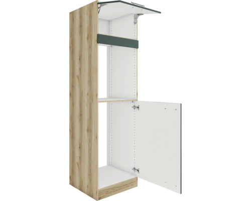 Meuble de cuisine avec porte en bois et rabat