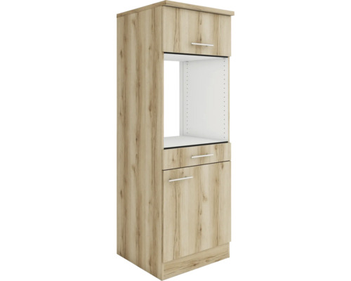 Optifit Backofenhochschrank mit Tür Livorno290 BxTxH 60x60x174,4 cm wildeiche matt strukturiert zerlegt Anschlag reversibel (links oder rechts montierbar)