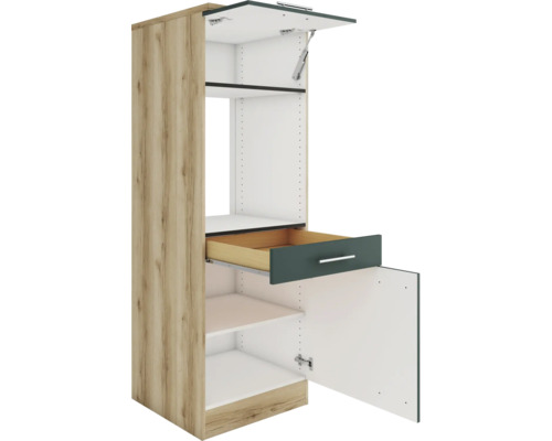 Meuble de cuisine avec porte, tiroir et étagères