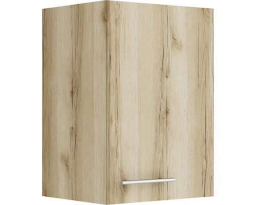 Armoire suspendue Optifit Livorno290 lxpxh 40x34,6x57,6 cm chêne sauvage mat structuré démontée tirant réversible (montage à gauche ou à droite) Élément haut de cuisine aspect bois avec poignée