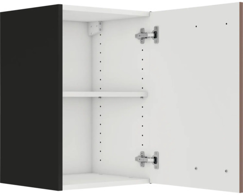 Armoire murale ouverte avec étagères