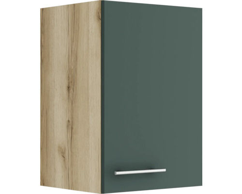 Armoire suspendue Optifit Savona405 lxpxh 40x34,6x57,6 cm vert mat démontée tirant réversible (montage à gauche ou à droite)