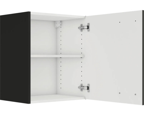 Armoire murale avec porte ouverte et étagère