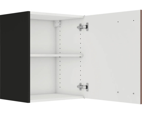 Meuble haut ouvert avec étagères et porte