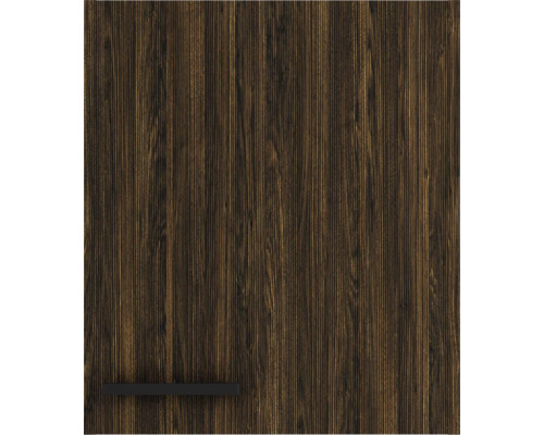 Vue de face d''un meuble de cuisine avec structure en bois et poignée