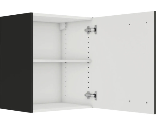 Meuble haut de cuisine avec une porte et une étagère