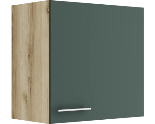 Armoire suspendue Optifit Savona405 lxpxh 60 x 34,6 x 57,6 cm vert mat démontée tirant réversible (montage à gauche ou à droite)