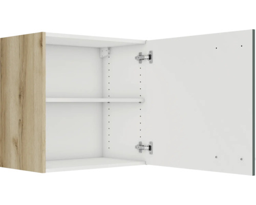 Meuble haut ouvert avec étagère et porte en bois