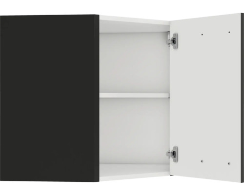 Meuble haut ouvert avec un compartiment et deux portes