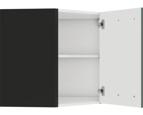 Armoire de salle de bain ouverte avec une porte