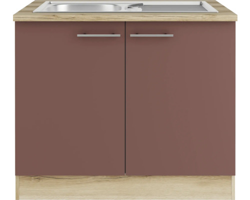 Meuble sous-évier avec deux portes et évier