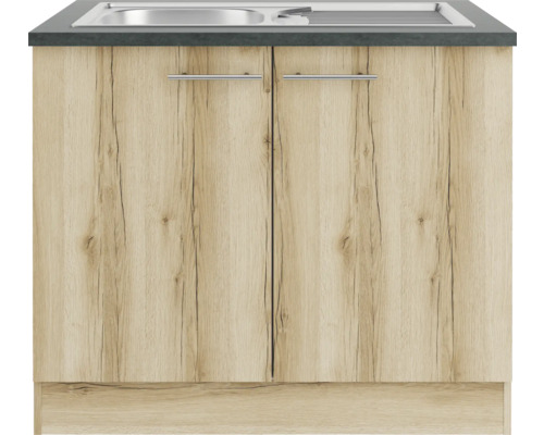 Meuble sous-vasque avec deux portes et évier